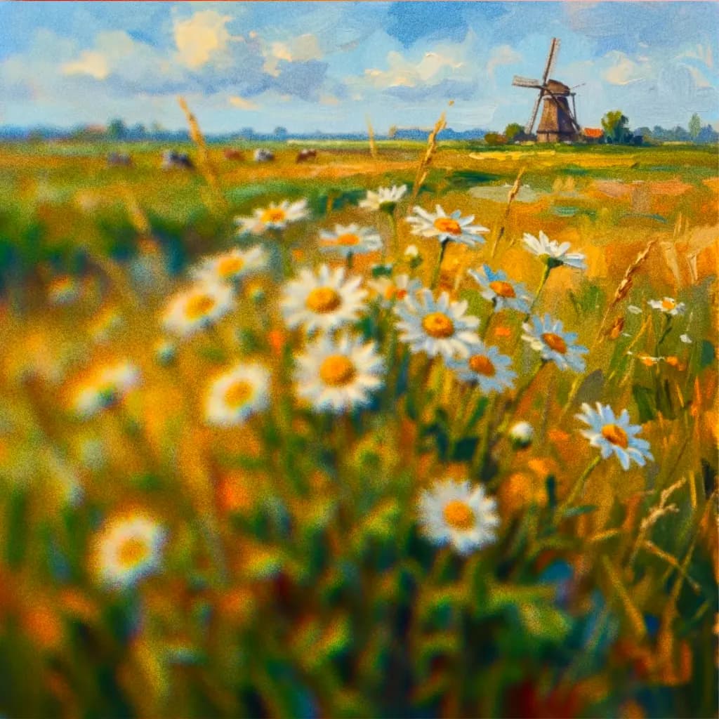 Field of white daisies